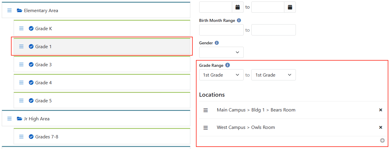 First Grade, Different Rooms at Other Campus